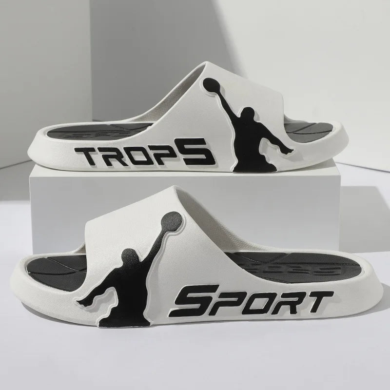 Fashion Men's Slippers PVC Soft Sole Non-slip Slides Casual Outdoor Beach Flip Flops Home Bathroom Couples Slippers New Sandal