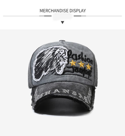 Four Seasons New Baseball Cap Retro Distressed Casual Outdoor Sports Hat Spring And Autumn Sunhat Letter Embroidery Cap Men