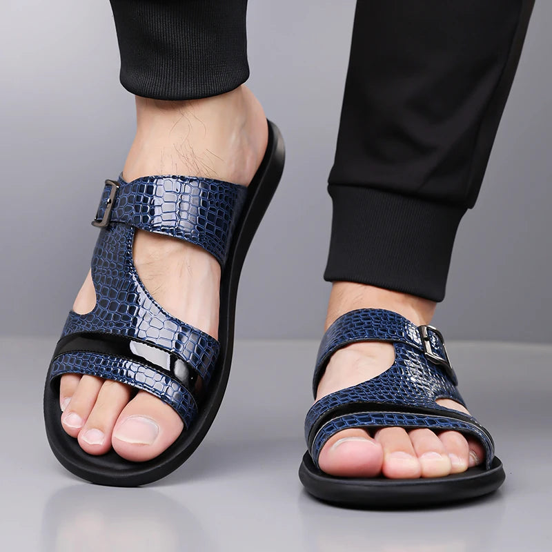 Plus Size 38-48 Hot-selling Men Slippers Sole Open Toe Beach Slides All-match Man Flip Flops Versatile Half Flats Sandals Slides