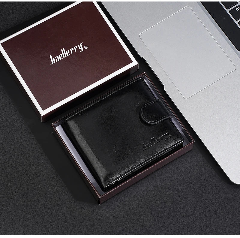Baellerry New Short Men Wallets Zipper Coin Pocket Business Male Purses High Quality PU Card Holder Small Wallet For Men