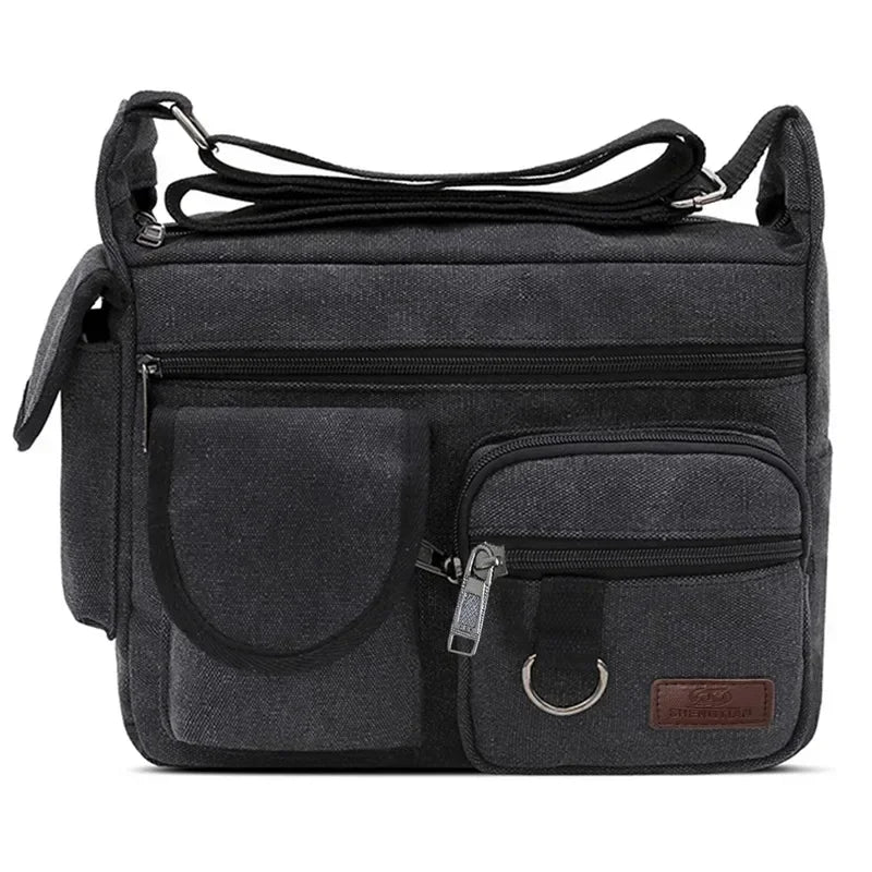 Men's Canvas Shoulder Bag Casual Tote Travel Crossbody Bag Luxury Messenger Bag High Quality Fashion Handbag Chest Bag