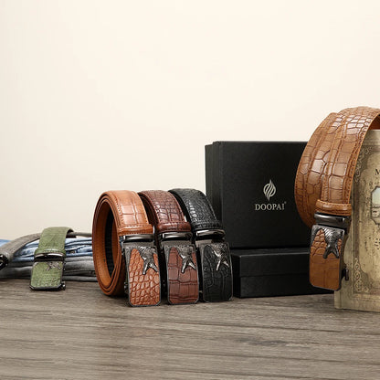 Men's PU Leather Belt Fashion Automatic Buckle Belt for Popular Business High Quality Male Belt