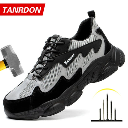 Safety Shoes, Puncture and Smash Resistant Work Shoes, Men's Protective Shoes, Wear-Resistant Work Boots