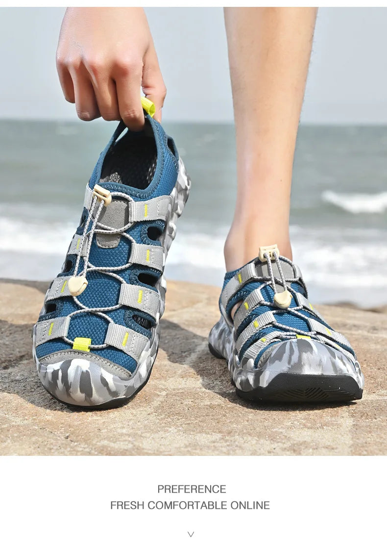 Brand Summer Men's Sandals Fashion Design Beach Men Sandals Outdoor Couple Wading Sandals Non-slip Flat Men Sneakers Size 36-46