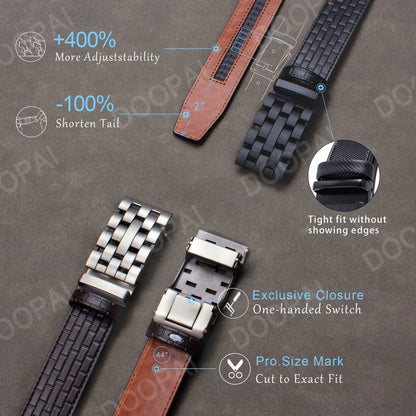 2023 Men Belt Metal Luxury Brand Automatic Buckle Plaid Genuine Leather Belts for Men Waist Strap Black Male