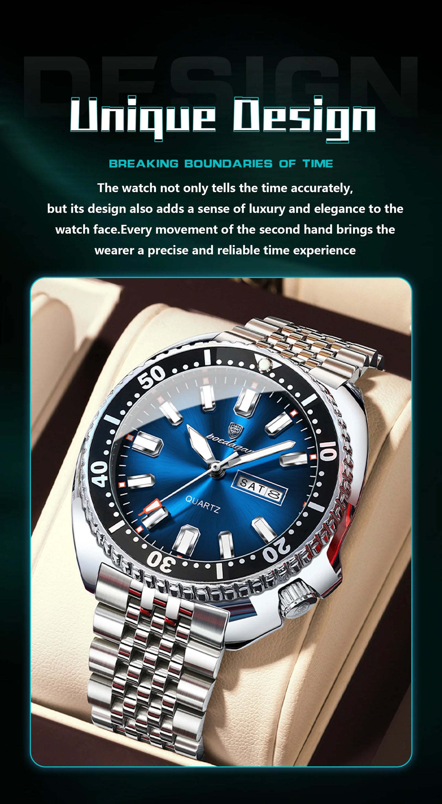 POEDAGAR Luxury Quartz Men Clock Waterproof Luminous Business Man Wristwatch Stainless Steel Date Week Sport Men's Watches Reloj
