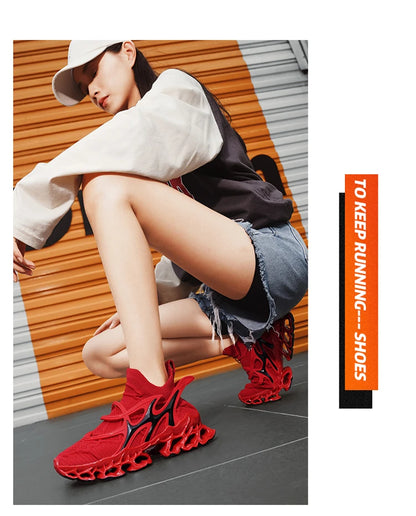 Men's Blade Type Shoes Breathable Shock Absorption Running Shoes Non-Slip Shoes For Jogging Tennis Gym Casual Walking Sneakers