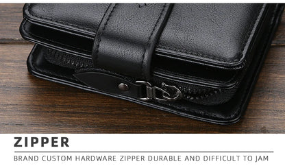 New Business Men Wallets Zipper Card Holder High Quality Male Purse New PU Leather Vintage Coin Holder Men Wallets