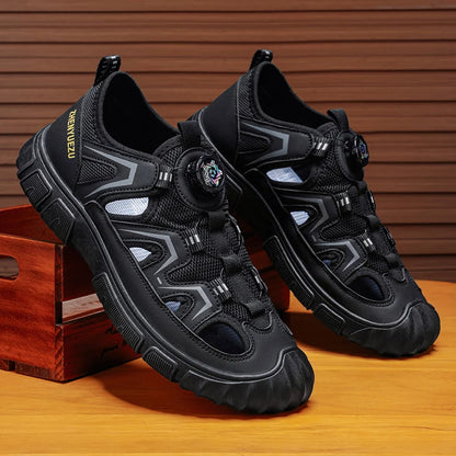 New Arrival Summer Men Sandals PU Leather Mens Casual Shoes Outdoor Beach Shoes Hollow Out Male Roman Shoes Leisure Walk Sandaly