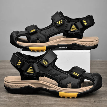 Summer Men Sandals Genuine Leather Mens Casual Shoes Outdoor Men Leather Sandals for Men Beach Shoes Roman mens Shoes