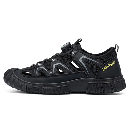 New Arrival Summer Men Sandals PU Leather Mens Casual Shoes Outdoor Beach Shoes Hollow Out Male Roman Shoes Leisure Walk Sandaly