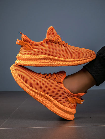 Men's Lightweight Breathable Running Shoes with Lace-Up Design Comfortable All-Day Versatile Fashionable Mesh Upper