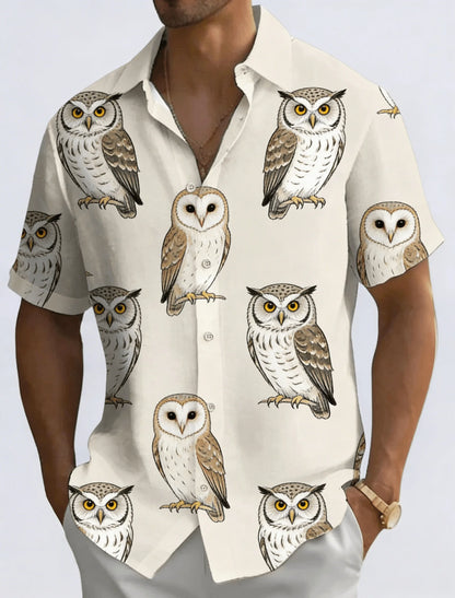 Men's Summer Casual Shirt, Simple Pattern Short Sleeved Shirt, Breathable Lightweight Top, Suitable for Daily Wear
