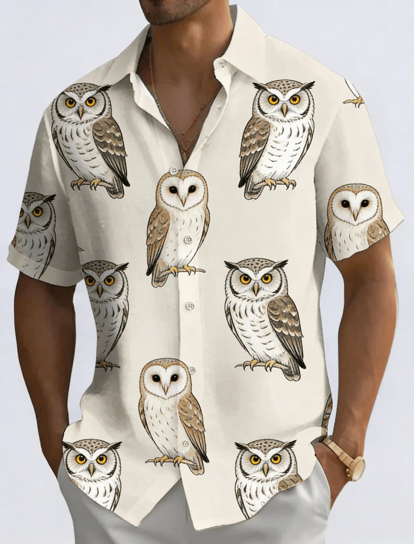 Men's Summer Casual Shirt, Simple Pattern Short Sleeved Shirt, Breathable Lightweight Top, Suitable for Daily Wear