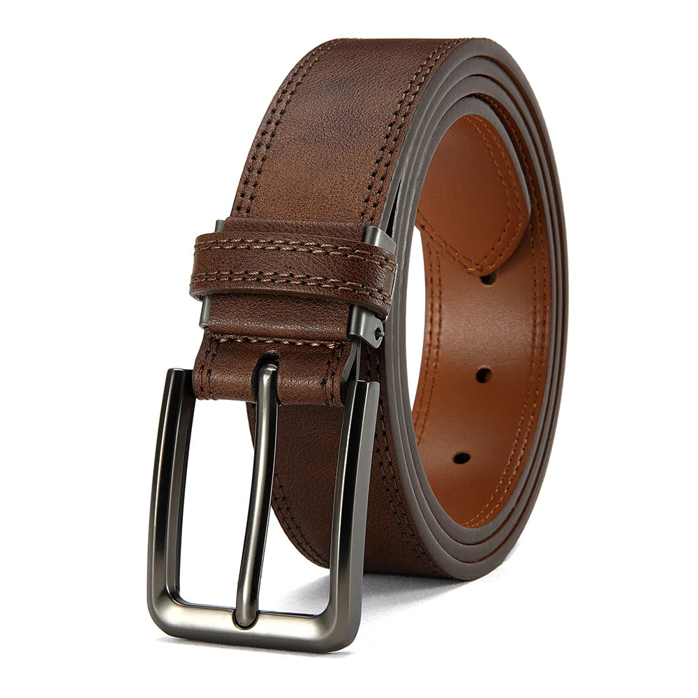 Men's Fashionable Leather Belt Men's High-quality Leather Belt Business Automatic Buckle Ratchet Belt Randomly Adjustable