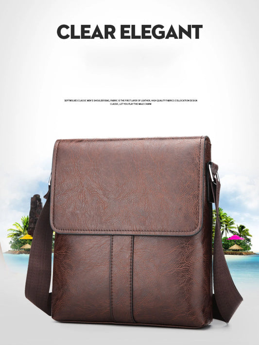 Soft leather shoulder bag, men's business casual bag, crossbody bag, men's bag, crossbody bag, small leather bag, hanging bag