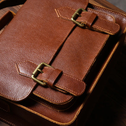 NUKA High Quality Top-Grain Cowhide Crossbody Bag Retro Unisex Messenger Bag Luxury Shoulder Bag Genuine Leather Cambridge Bags
