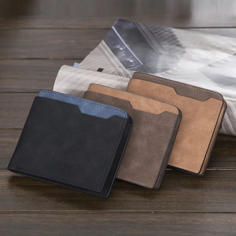 2025 New Short Luxury Men Wallets Slim Card Holder Brand Male Wallet Name Engraved High Quality PU Leather Small Men's Purses