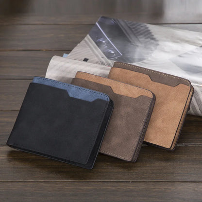 2025 New Short Luxury Men Wallets Slim Card Holder Brand Male Wallet Name Engraved High Quality PU Leather Small Men's Purses