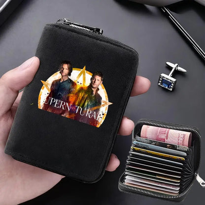Supernatural Multifunctional Card Bag 11 Cards Slot Credit Card Holder Anti Demagnetization Wallets Cover Zipper Wallet for Men