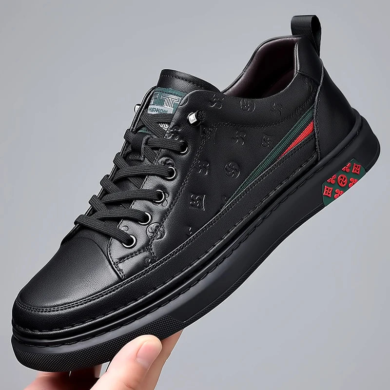 Spring Autumn Flat /5cm Elevator Shoes Men Casual Genuine Leather Sneakers Leisure Height Increase Breathable Men Loafers Trendy