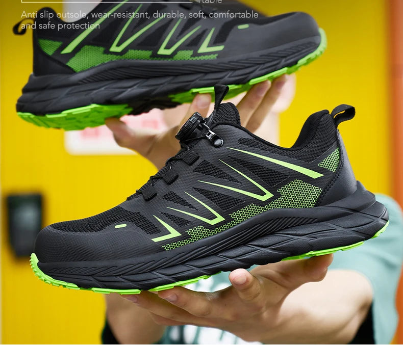 Fashion Safety Shoes Men Steel Toe Work Shoes Anti-smash Anti-puncture protection Construction Functional Shoes Men Work Boots