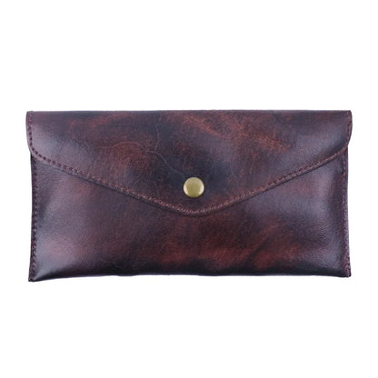 Genuine Leather Men Handmade Wallet High Quality Retro Handbag Simple Phone Pocket Card Bag Big Capacity Male Purses