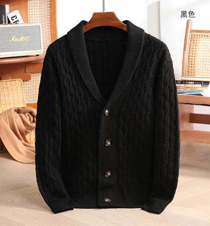 New Winter and Autumn Men's Wool Knitted Cardigan Trendy Loose-fitting Thick Style Pullover Casual Men's Clothing Coat Sweater