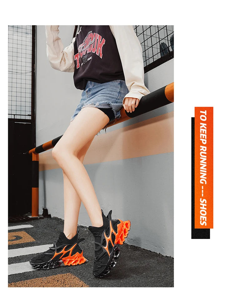 Men's Blade Type Shoes Breathable Shock Absorption Running Shoes Non-Slip Shoes For Jogging Tennis Gym Casual Walking Sneakers