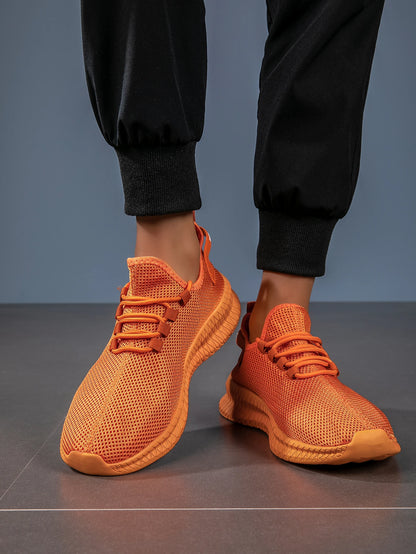 Men's Lightweight Breathable Running Shoes with Lace-Up Design Comfortable All-Day Versatile Fashionable Mesh Upper