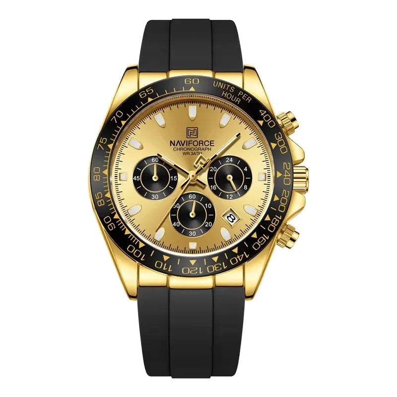 NAVIFORCE 2026 New Luxury Fashion Men‘s Business Casual Wrist Watch Waterproof Chronograph Silicone Strap Wristwatch Gifts Clock