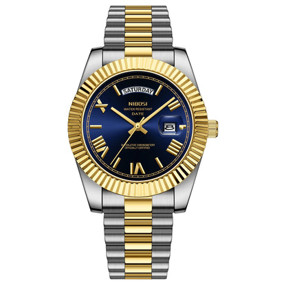NIBOSI Fashion Watch Men Day Date Miyota Quartz Men Watch Top Brand Luxury Wristwatch Waterproof Steel Male Clocks Reloj Hombre
