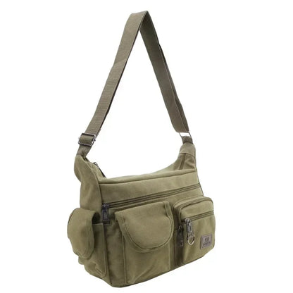 Men's Canvas Shoulder Bag Casual Tote Travel Crossbody Bag Luxury Messenger Bag High Quality Fashion Handbag Chest Bag