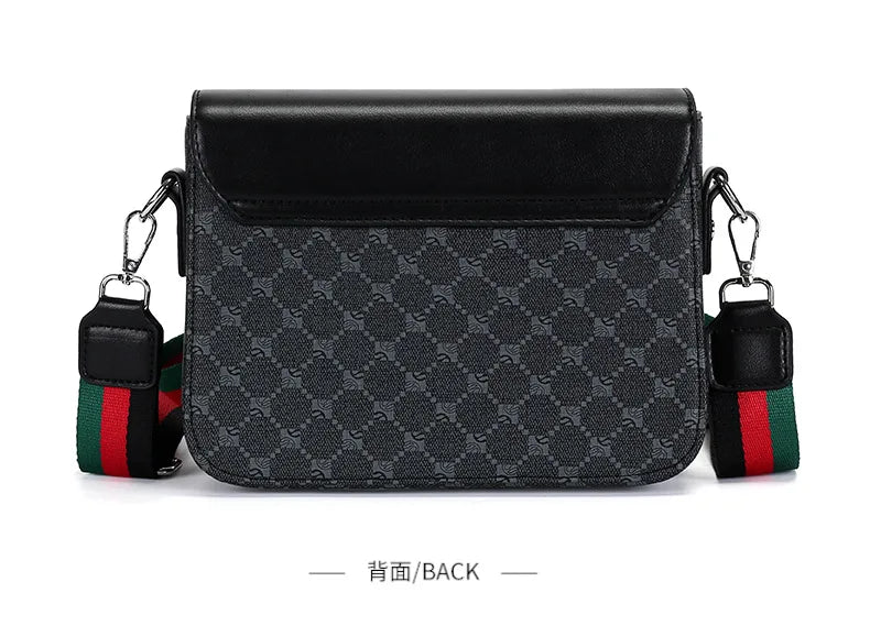 Luxury Plaid Crossbody Bags Men Fashion Buckle Flap Men's Crossbody Bag Casual Shoulder Bag Male Waterproof Business Sling Bags