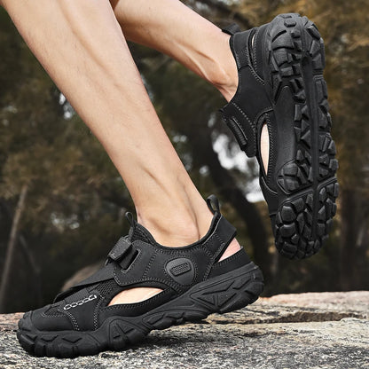 Comfort Men Mesh Sandals Lightweight Summer Shoes Outdoor Quick-Dry Wading Aqua Shoes Non-Slip Travel Beach Flats  Daily Sandals