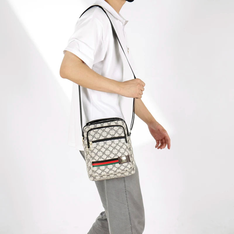 2026 New Fashion Men's Crossbody Bag Casual Multi-Layer Versatile Business Shoulder Bag Handbag