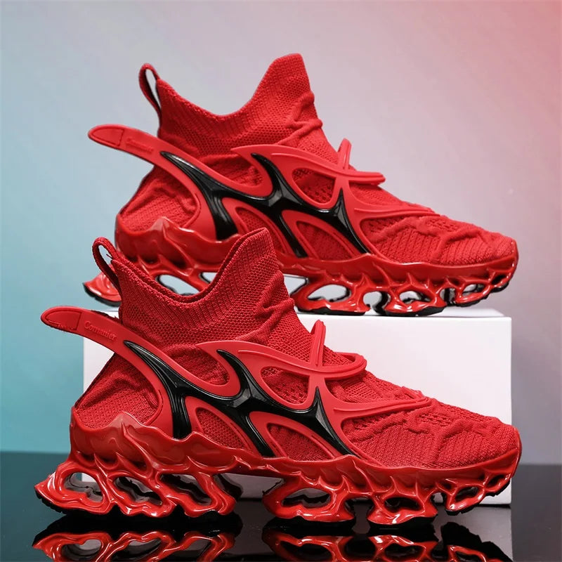 Men's Blade Type Shoes Breathable Shock Absorption Running Shoes Non-Slip Shoes For Jogging Tennis Gym Casual Walking Sneakers
