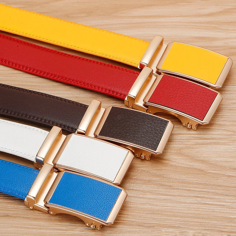 Women man Genuine Leather Belt For Female Strap Casual All-match Ladies Adjustable Belts Designer Automatic man belt buckle