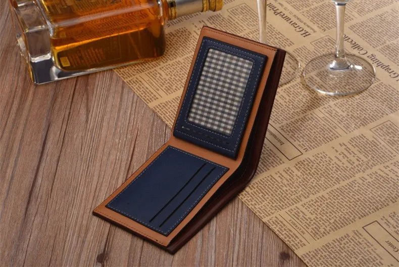 New Business Men Wallets Zipper Card Holder High Quality Male Purse New PU Leather Vintage Coin Holder Men Wallets