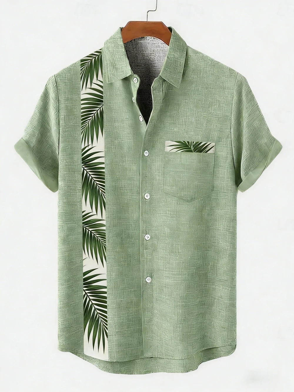 2026 Daily Men's Casual Short Sleeved Shirt with Natural Ethnic Pattern Printed Shirt Hawaii Beach Vacation Clothing