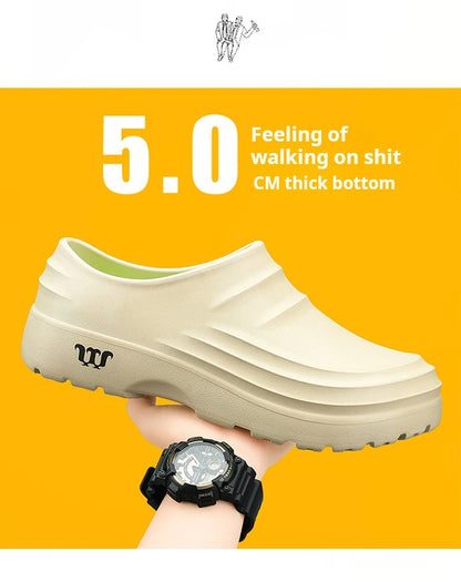 New Men's Anti-slip Chef Shoes Sandals For Men Working Shoes Waterproof Fashion Garden Shoes Clogs For Beach Slippers Size 36-48