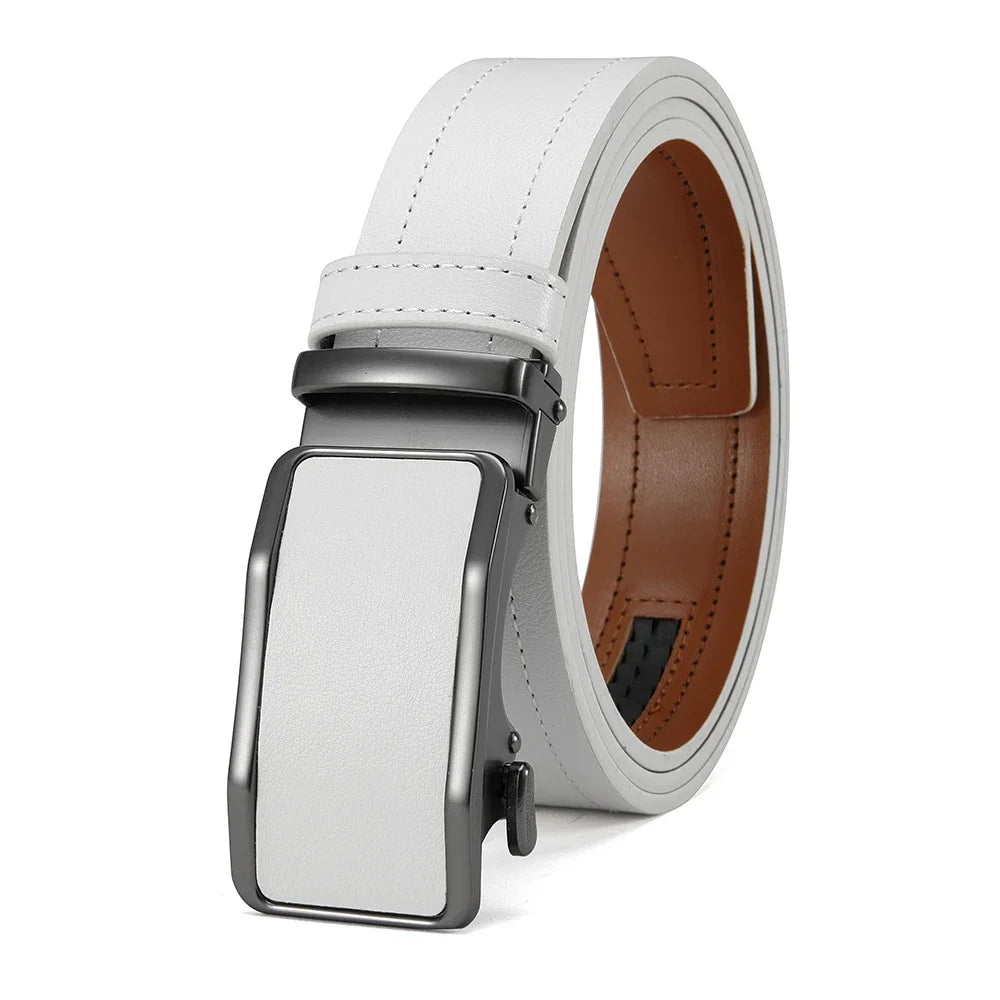 Men's Fashionable Leather Belt Men's High-quality Leather Belt Business Automatic Buckle Ratchet Belt Randomly Adjustable
