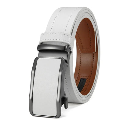 Men's Fashionable Leather Belt Men's High-quality Leather Belt Business Automatic Buckle Ratchet Belt Randomly Adjustable