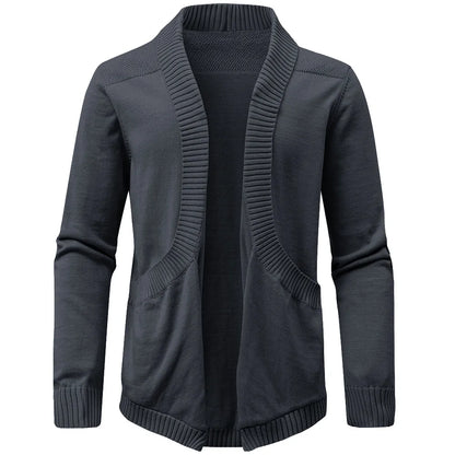 Men's Sweater Cardigan Spring Casual Classic V-neck Solid Color Cardigan Knit Soft Sweater Fashion Male Tops US Size