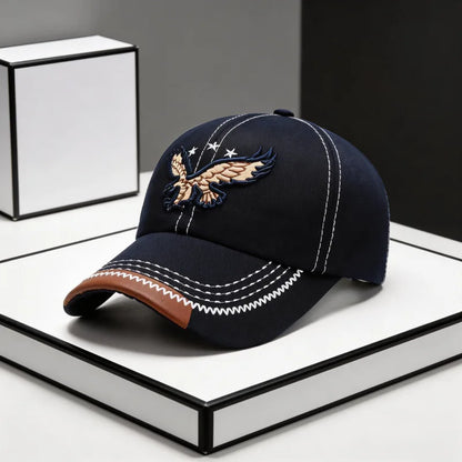 1pc Men's Eagle Embroidery Baseball Cap Korean Deepening Big Head Circumference Women's Trendy Casual Couple Sunscreen Sun Hat