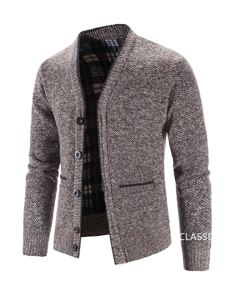 New Autumn Men V-neck Business Cardigans Sweatercoats Winter Warm Cardigan Sweaters Male Casual Cardigans Slim Fit Sweaters 4XL