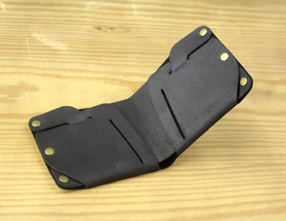 Fashion PUNK Handmade Crazy Horse Genuine Leather Wallet Men Money clip Short Wallet Bag Stud male Purse Card Holder Wallet