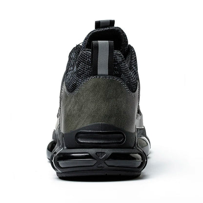 Rotating Button Protective Safety Shoes Men Steel Toe Sneakers Air Cushion Work Shoes Man Puncture Proof Work Safety Boots