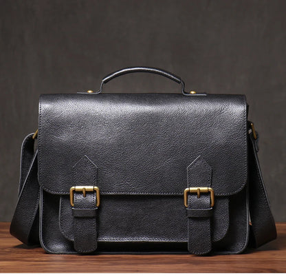 NUKA High Quality Top-Grain Cowhide Crossbody Bag Retro Unisex Messenger Bag Luxury Shoulder Bag Genuine Leather Cambridge Bags