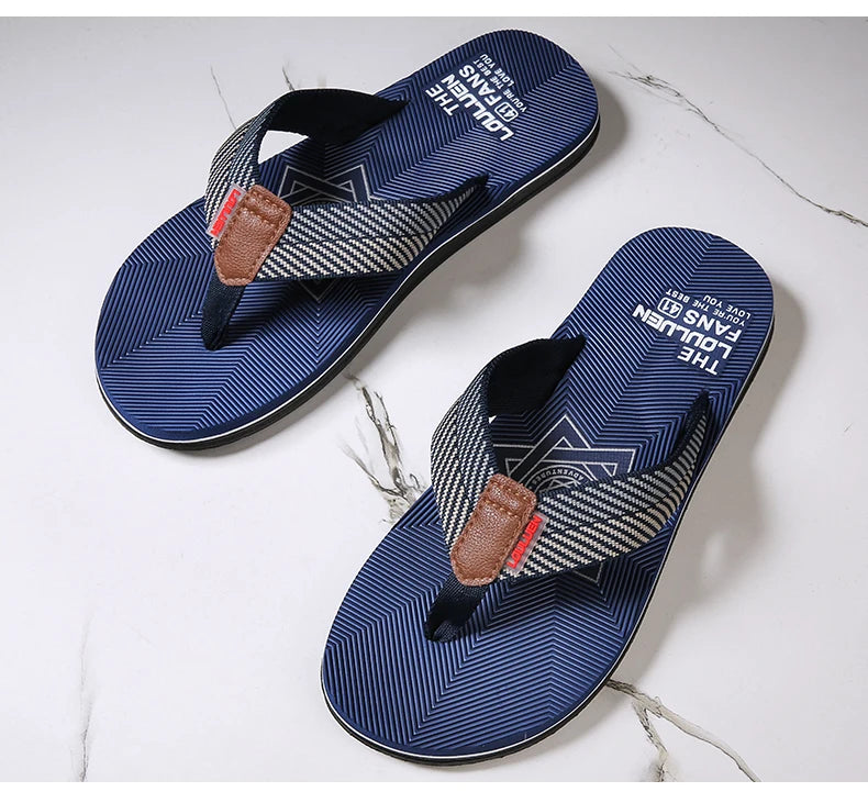 Men's Cotton Slippers Comfortable Breathable Home Footwear Soft Slip On Summer Sandals